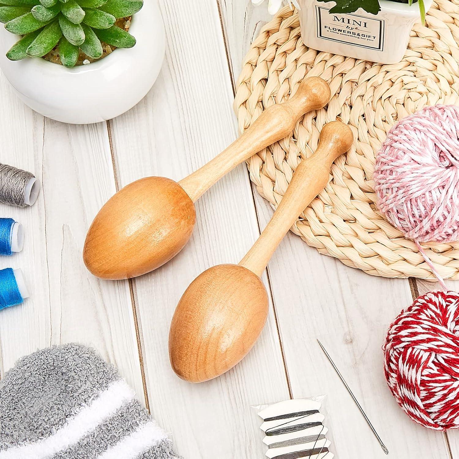 2 Huevos de Remendar de Madera Yalikop para Costura 18x4 cm