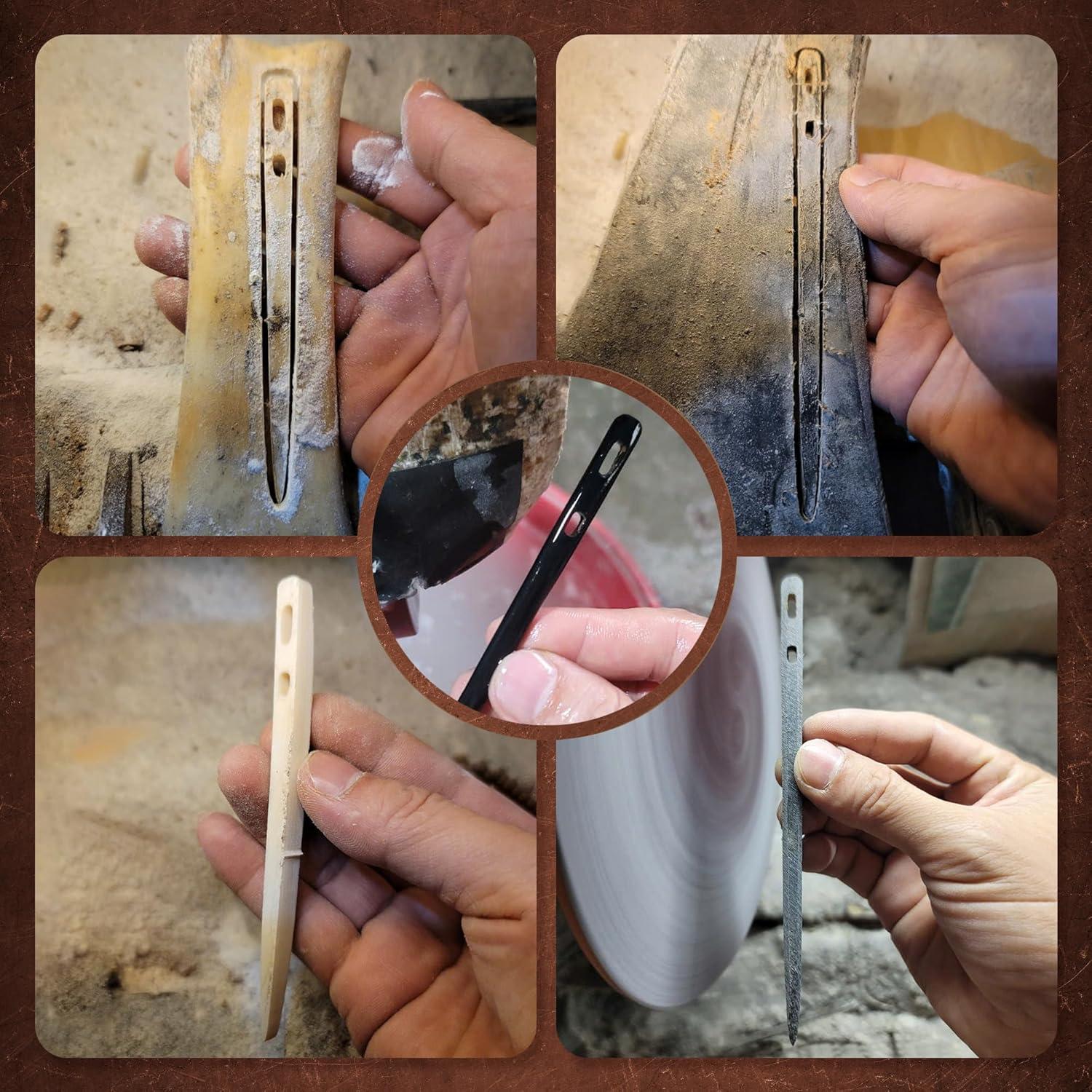 Conjunto de Agujas de Nalbinding Savina - Hueso y Cuerno 15.7cm