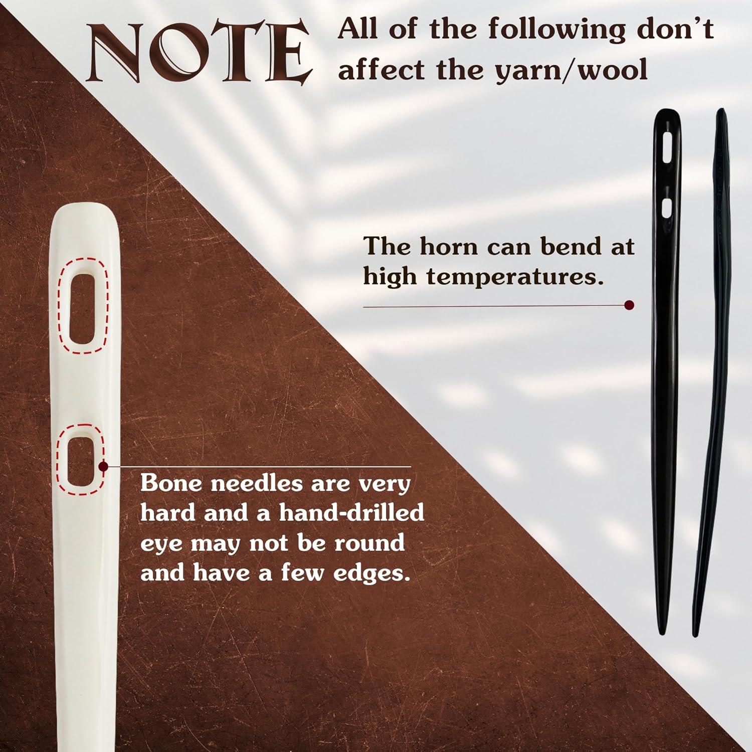 Conjunto de Agujas de Nalbinding Savina - Hueso y Cuerno 15.7cm