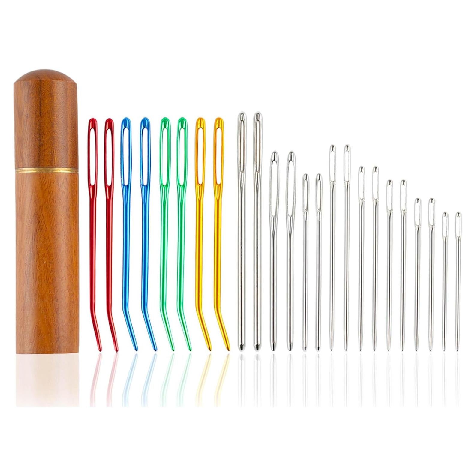 Kit de Agujas de Coser ABEJFIC 24 Piezas Acero Inoxidable