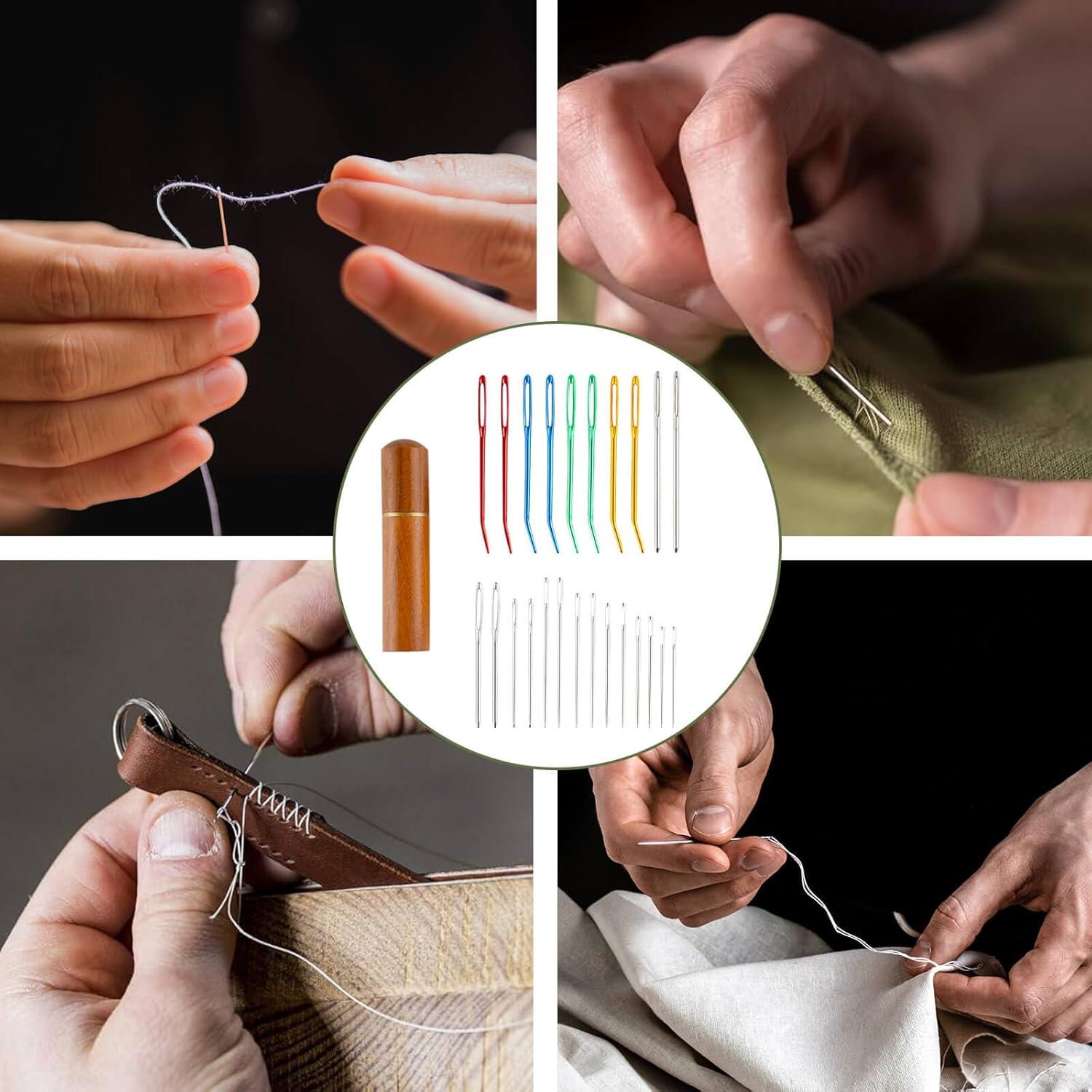 Kit de Agujas de Coser ABEJFIC 24 Piezas Acero Inoxidable