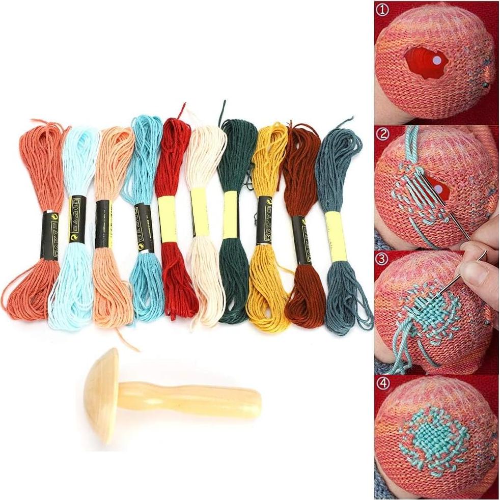 Hilo de Remendar Oumefar para Calcetines - Kit de Costura 10 Colores