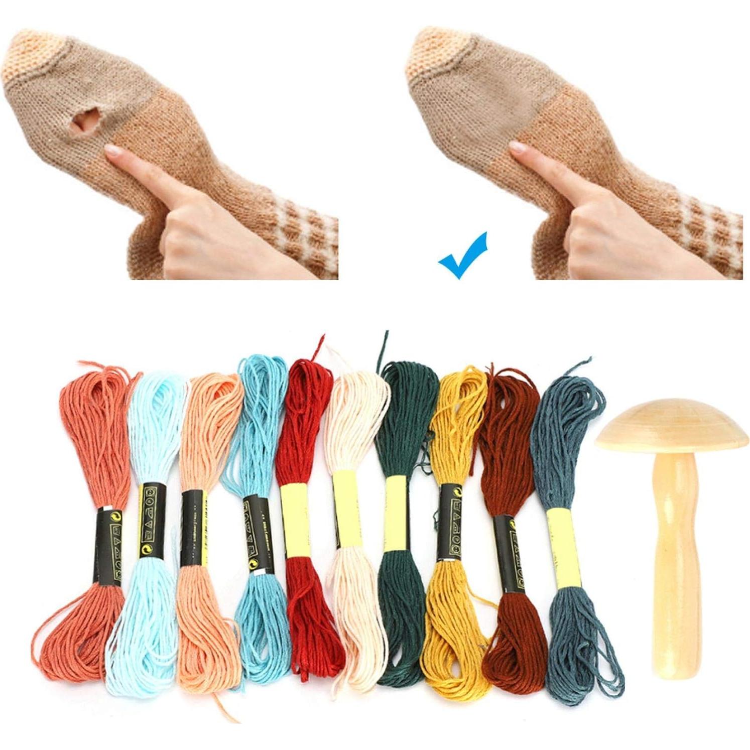 Hilo de Remendar Oumefar para Calcetines - Kit de Costura 10 Colores