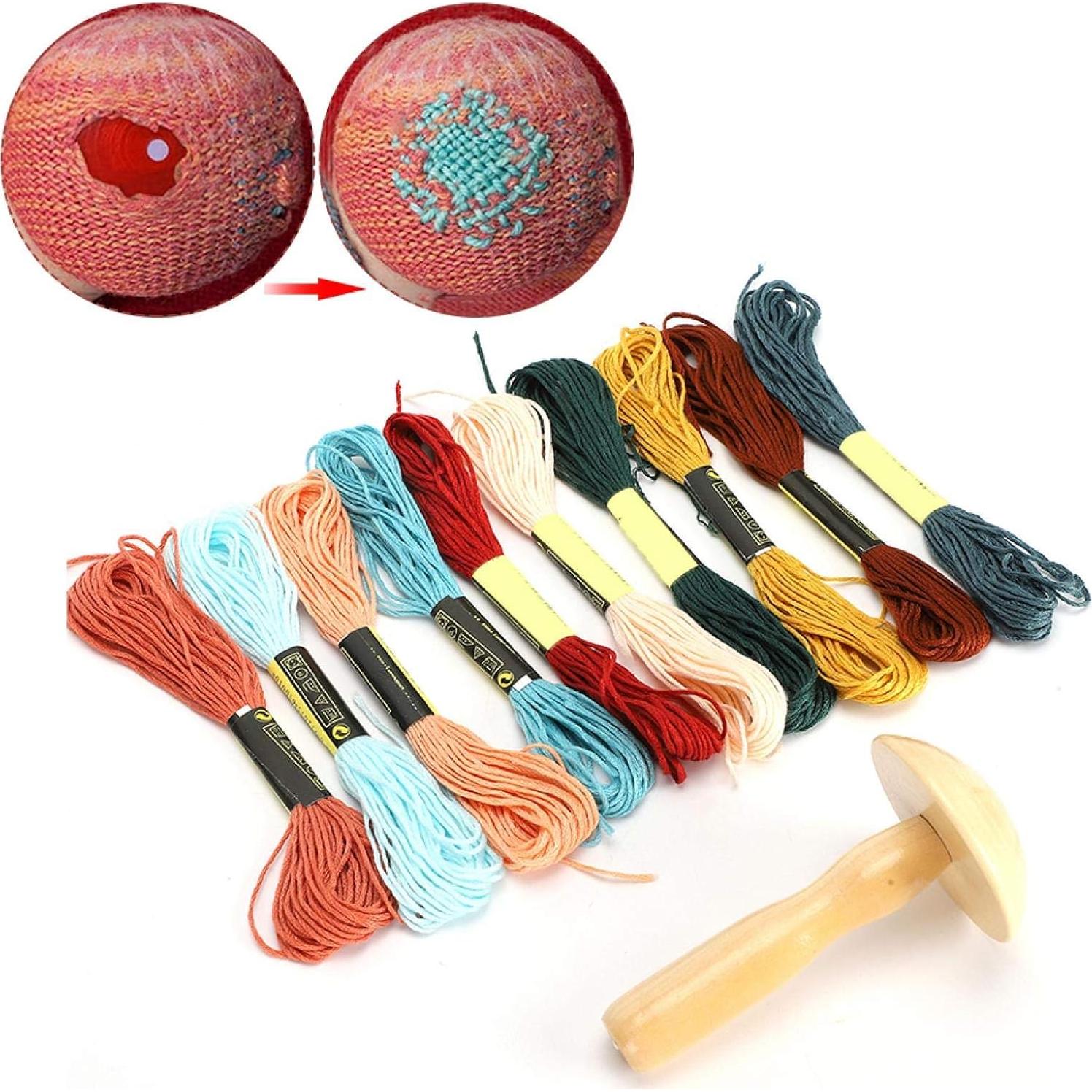 Hilo de Remendar Oumefar para Calcetines - Kit de Costura 10 Colores