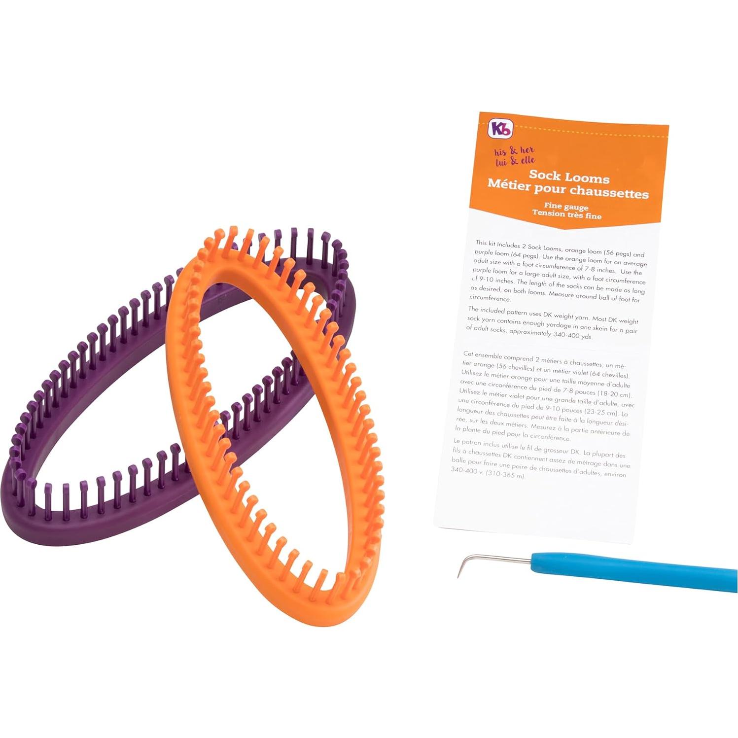 Telar de Calcetines Auténticos - Paquete de 2 Aguja Fina