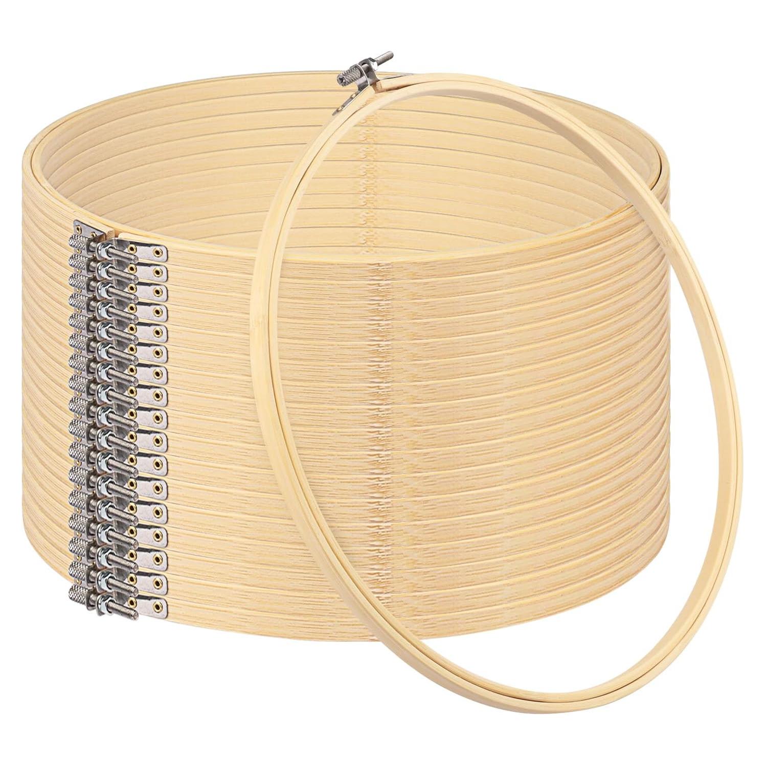 Juego de 18 Aros de Bordado de Bambú 30.48 cm GNIEMCKIN