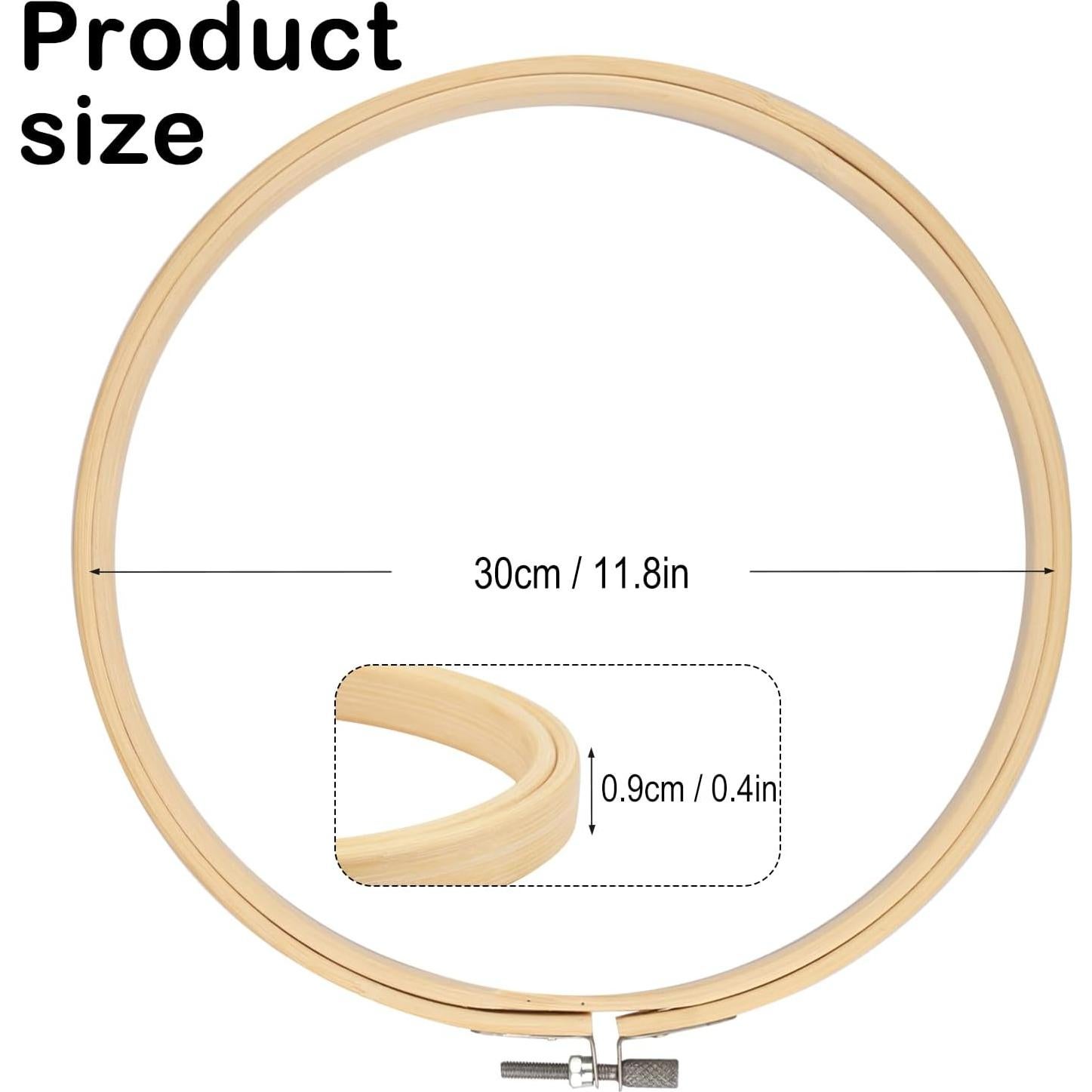 Juego de 18 Aros de Bordado de Bambú 30.48 cm GNIEMCKIN