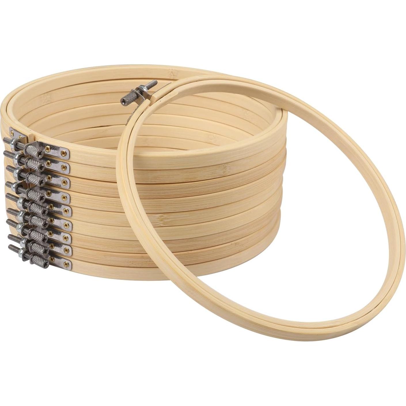 Juego de 18 Aros de Bordado de Bambú 30.48 cm GNIEMCKIN