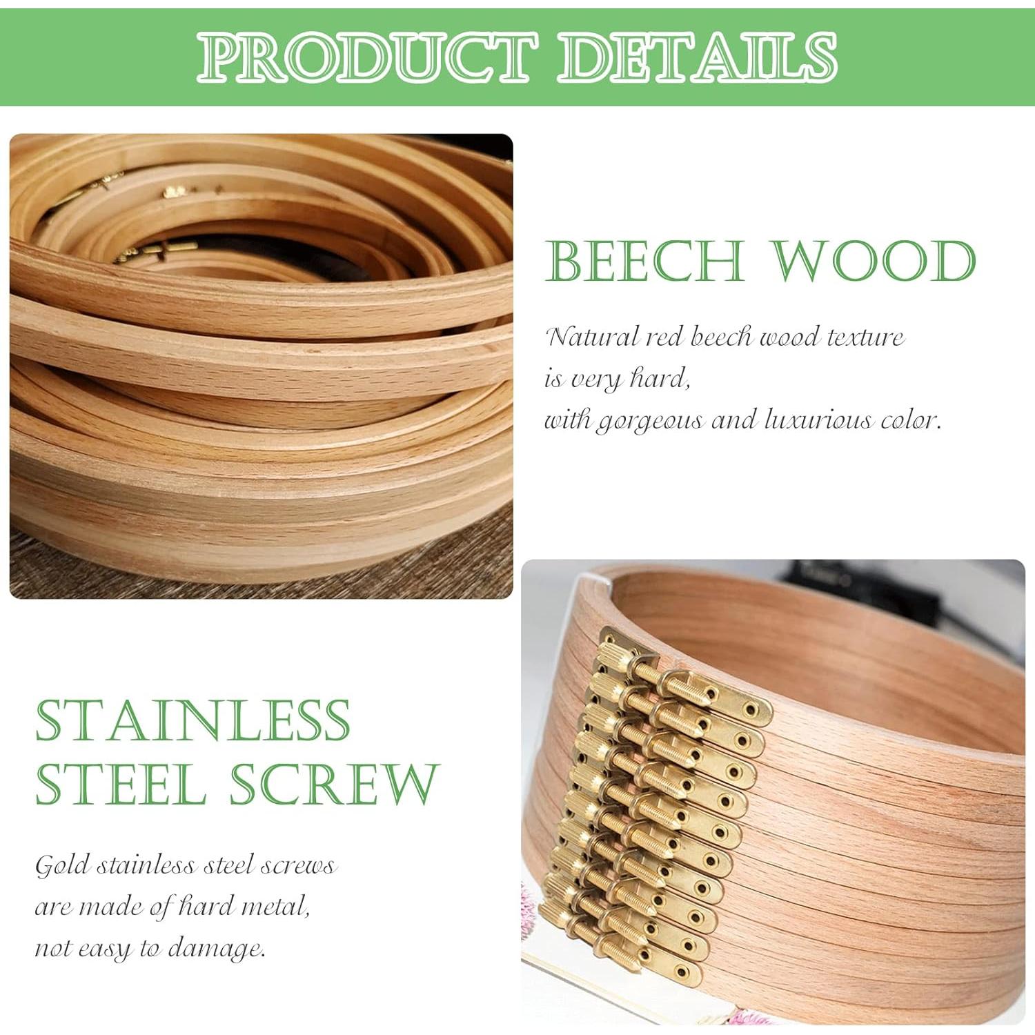 Set de 6 Aros de Bordado de Madera ZOCONE 15.24 cm