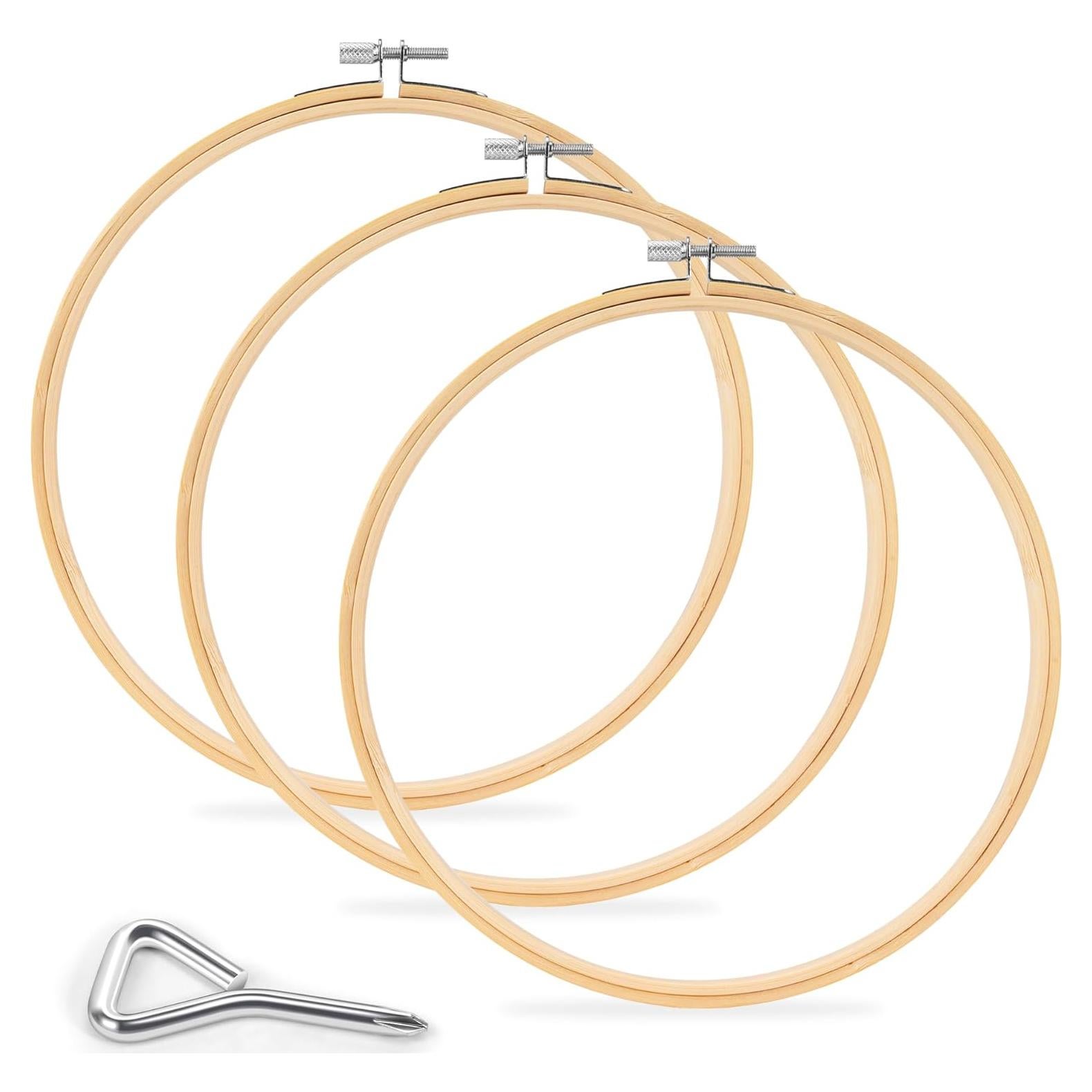 Aros de Bordado de Bambú Caydo 8 Pulgadas 3 Piezas con Tornillo