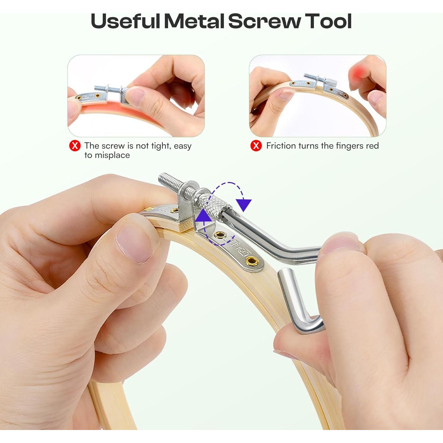Aros de Bordado de Bambú Caydo 8 Pulgadas 3 Piezas con Tornillo