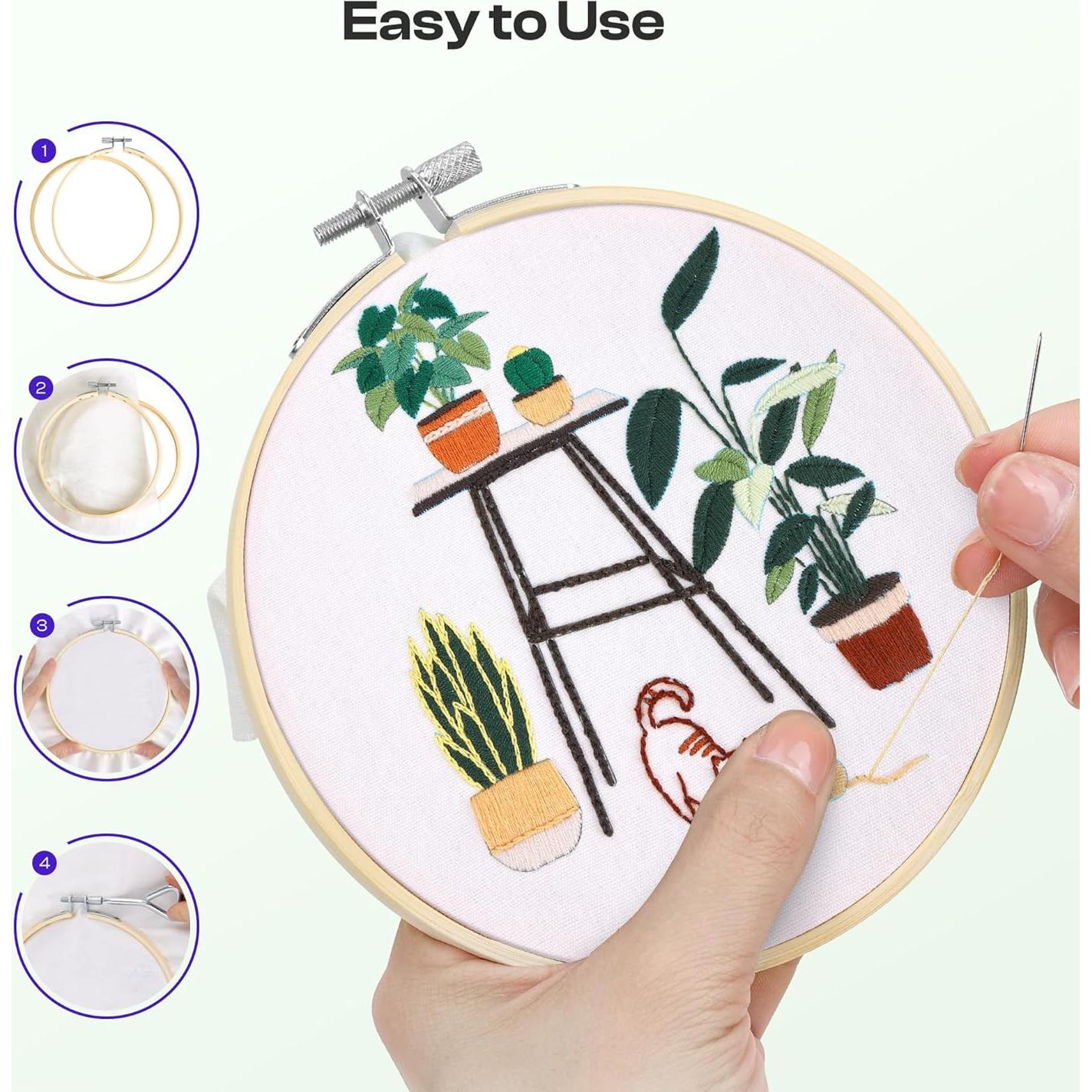 Aros de Bordado de Bambú Caydo 8 Pulgadas 3 Piezas con Tornillo