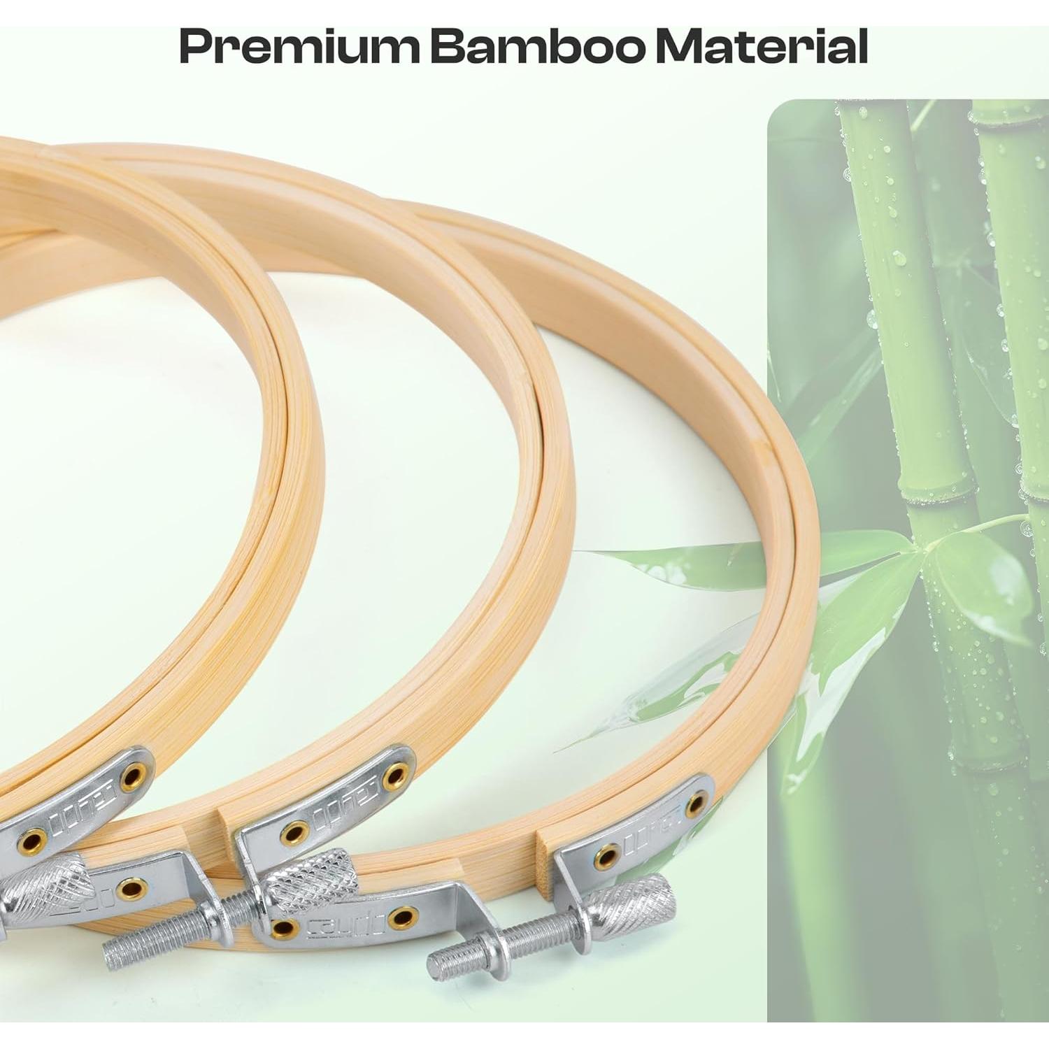 Aros de Bordado de Bambú Caydo 8 Pulgadas 3 Piezas con Tornillo