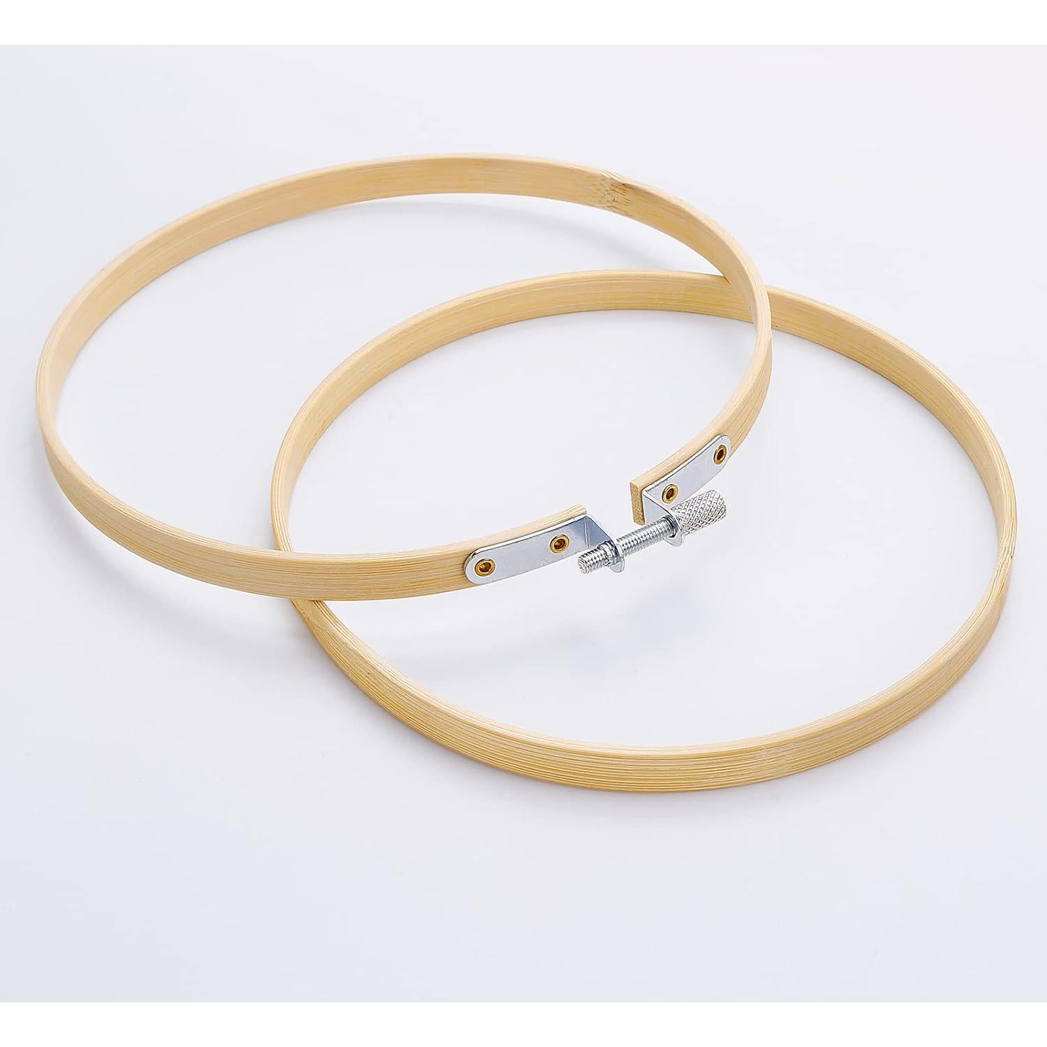 Aros de Bordado Caydo 24 Piezas 15 cm Madera Natural