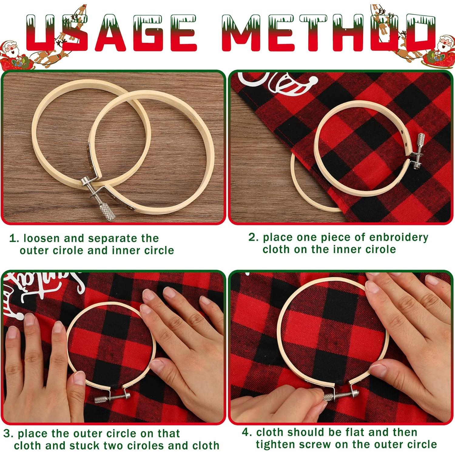 Aros de Bordado de Bambú FEBSNOW 16 Piezas 7.62 cm