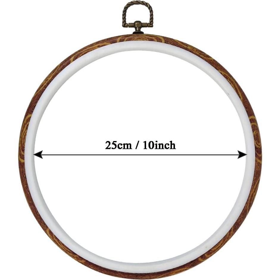 5 Piezas Aros de Bordado Redondos 25.4 cm Imitación Madera