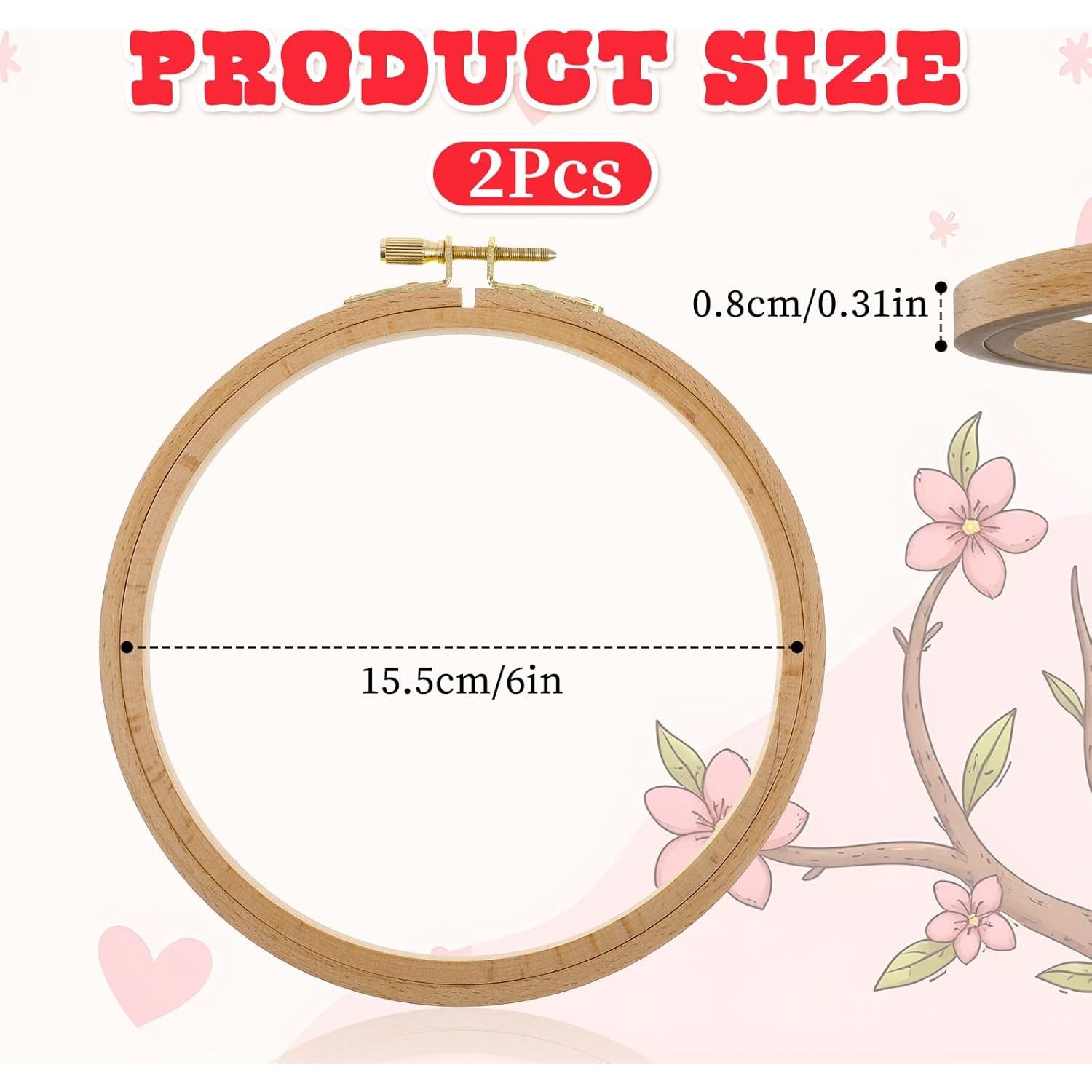 Paquete de 2 Aros de Bordado de Madera de 15 cm Haya