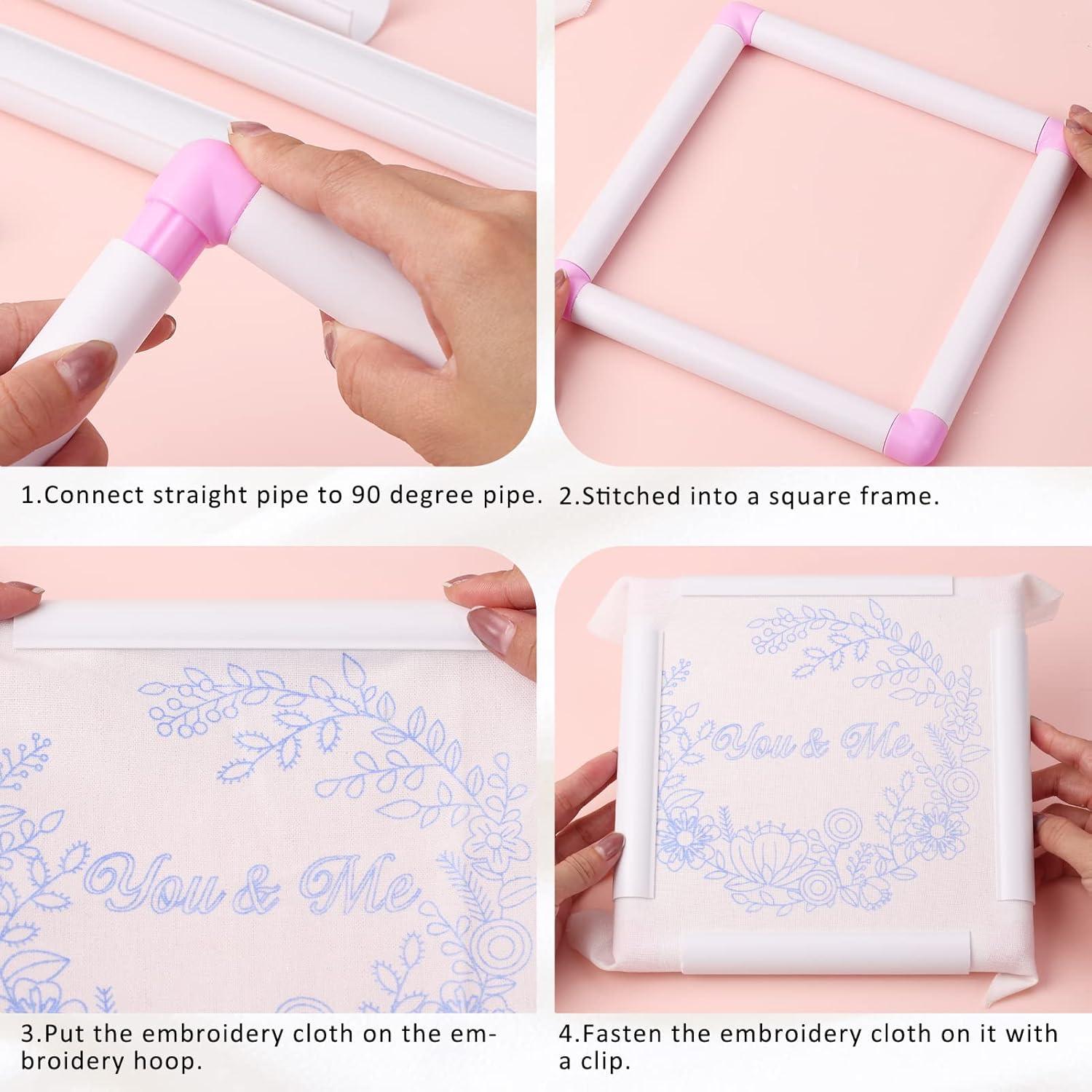 Aros de Bordado Cuadrados Pllieay - 3 Tamaños 15.2/20.3/27.9 cm