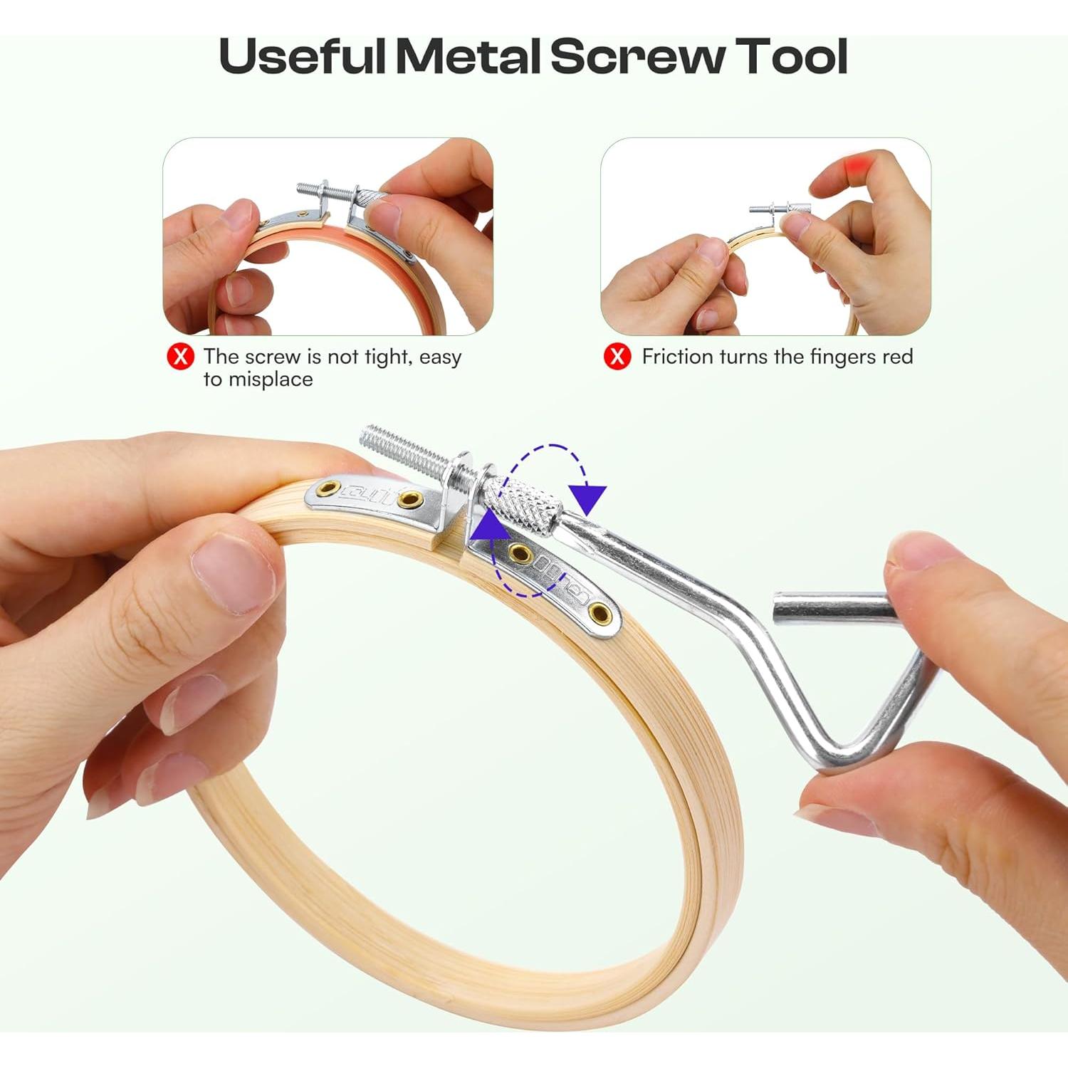 Aros de Bordado Caydo 6 Piezas 10 cm con Tornillo de Metal