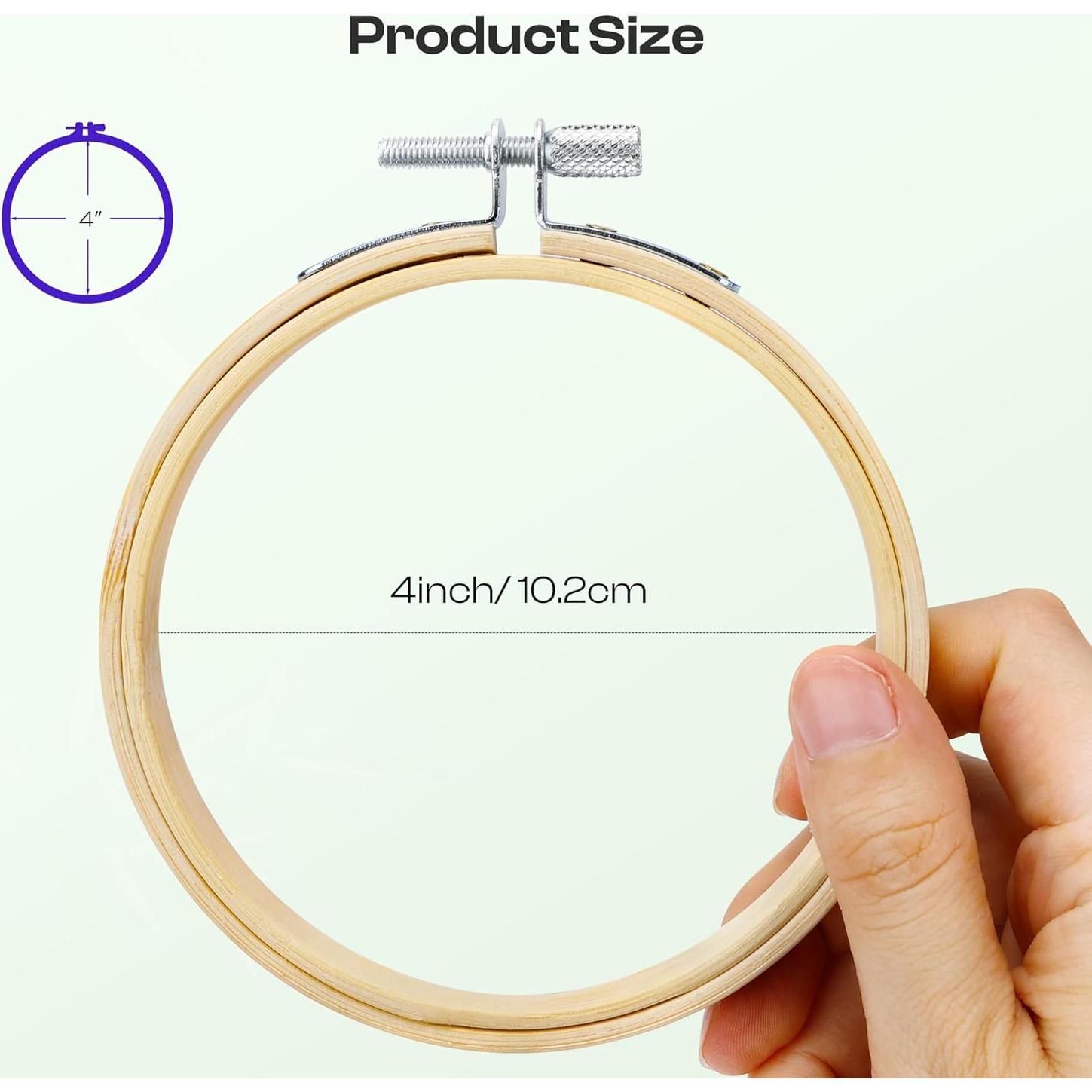 Aros de Bordado Caydo 6 Piezas 10 cm con Tornillo de Metal