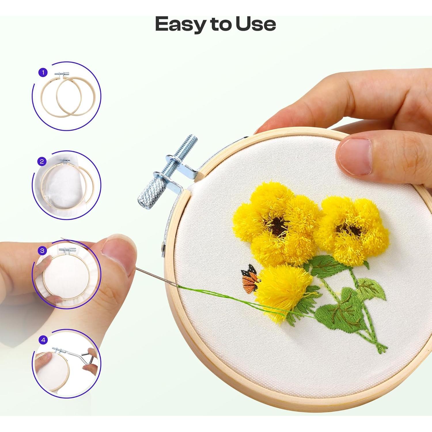 Aros de Bordado Caydo 6 Piezas 10 cm con Tornillo de Metal