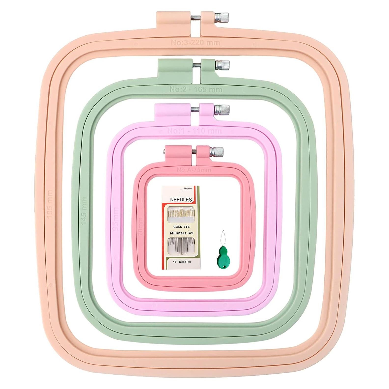 Juego de Aros de Bordado ZOCONE 4 Pcs Plástico ABS 7.6-22 cm