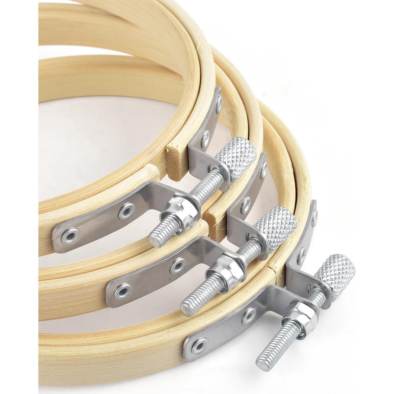 Aros de Bordado TINDTOP 16 Piezas 15 cm de Bambú