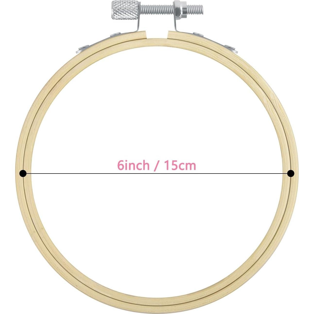 Aros de Bordado TINDTOP 16 Piezas 15 cm de Bambú