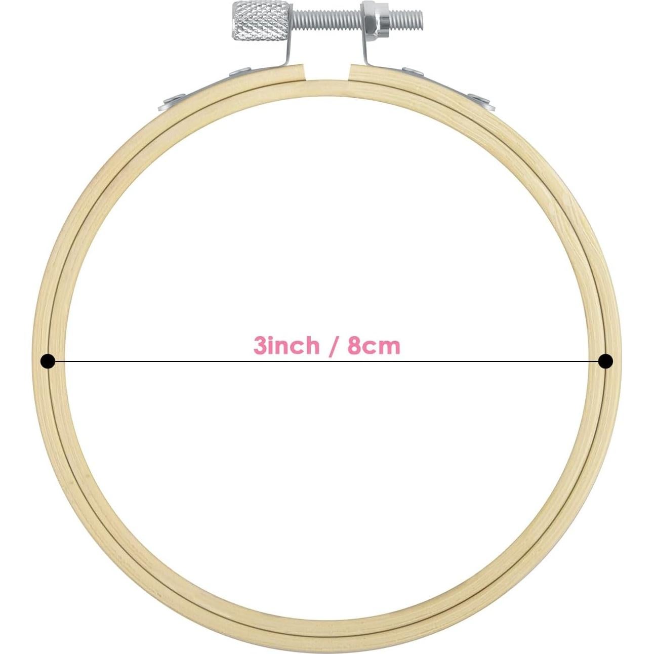 Aros de Bordado TINDTOP 8 Piezas 8 cm de Bambú