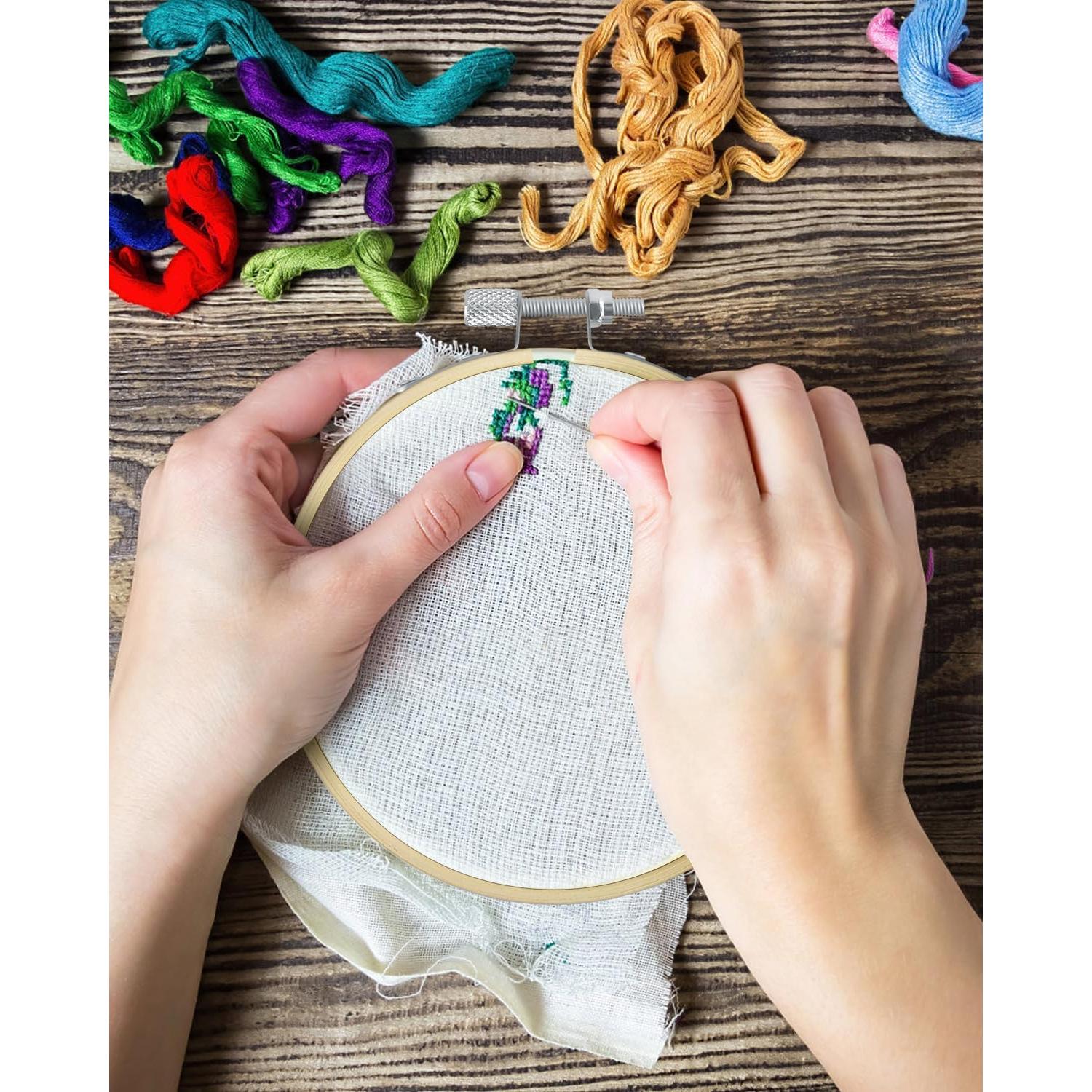 Aros de Bordado TINDTOP 8 Piezas 8 cm de Bambú