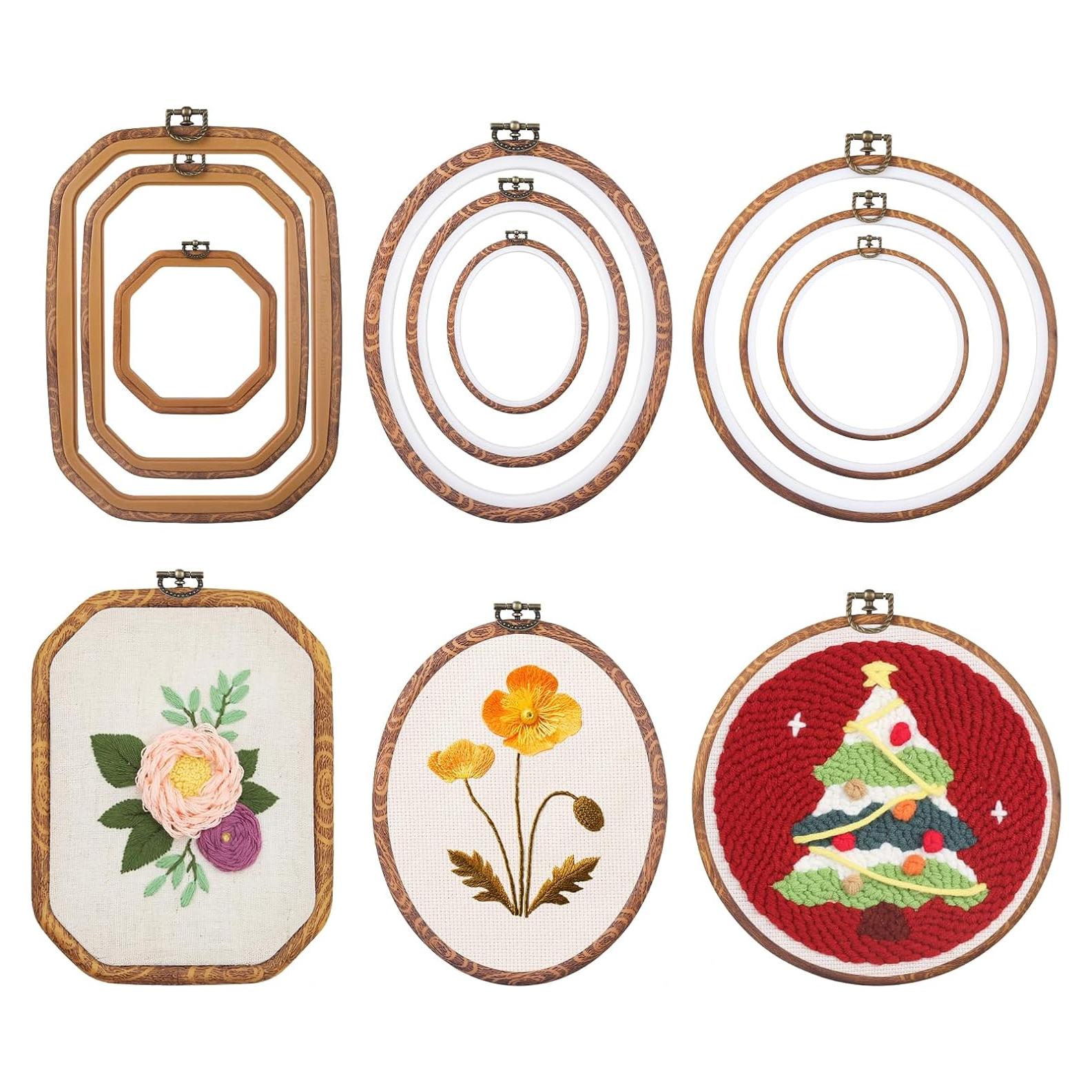 Set de 9 Aros de Bordado Cheloment - Formas Mixtas, 25.4 cm