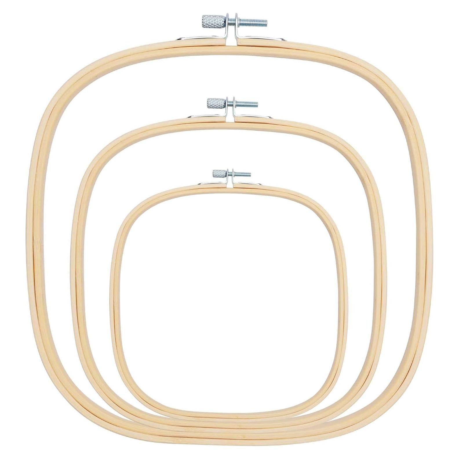 Aros de Bordado Cuadrados Caydo - 3 Piezas, 15-25 cm