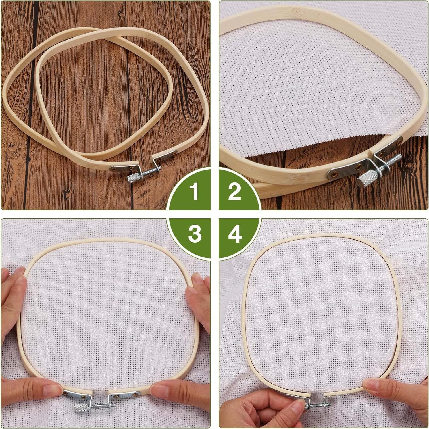 Aros de Bordado Cuadrados Caydo - 3 Piezas, 15-25 cm