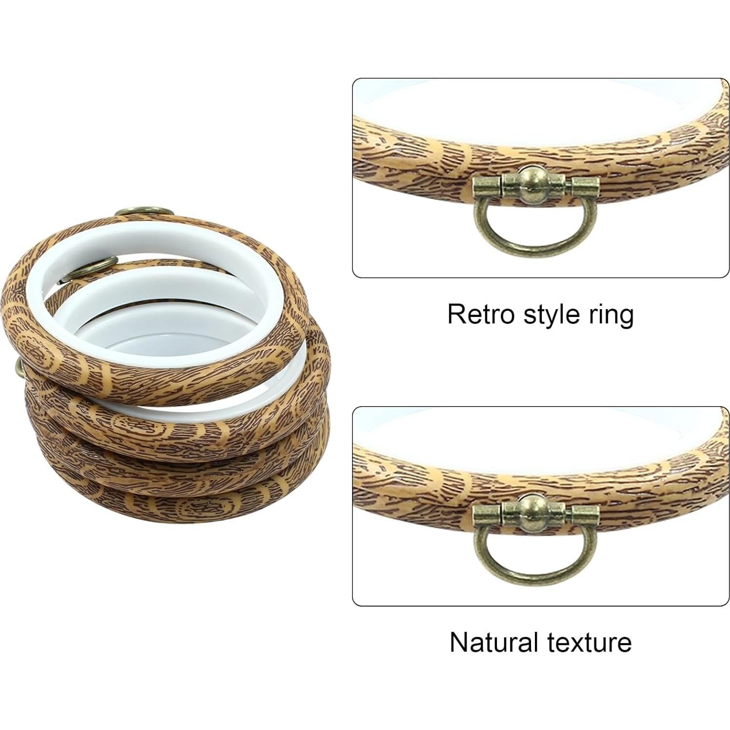 Aros de Bordado Hordion 4 Piezas 8 cm Redondos para Manualidades