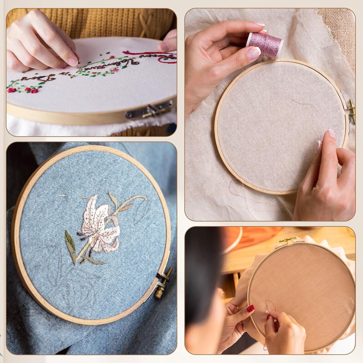 Aros de Bordado de Madera Zyghjort 7 Pulgadas 2 Piezas