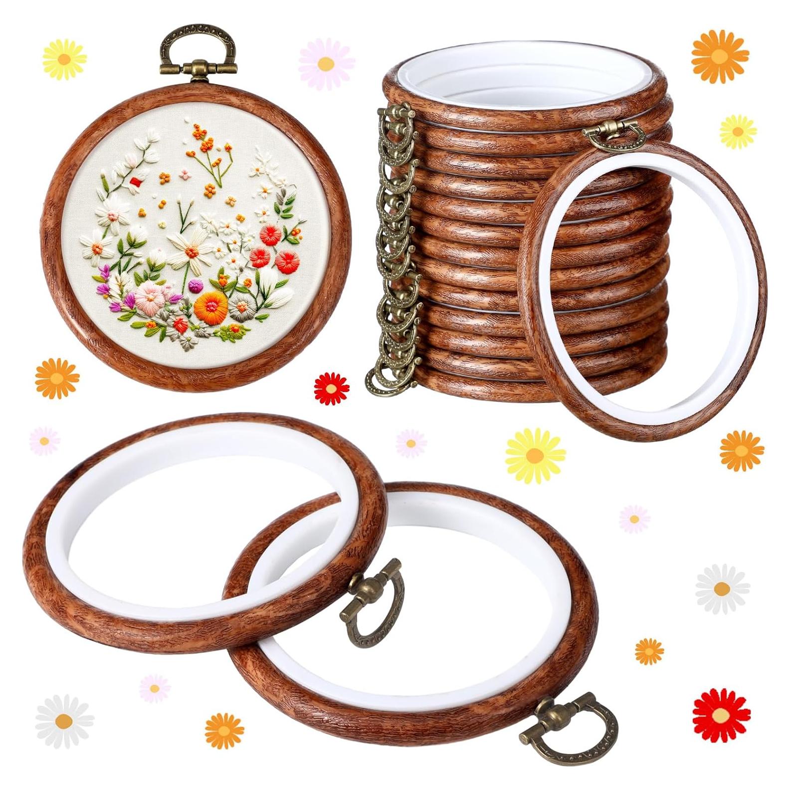 Burbell 15 Aros de Bordado Redondos 10.16 cm para Manualidades