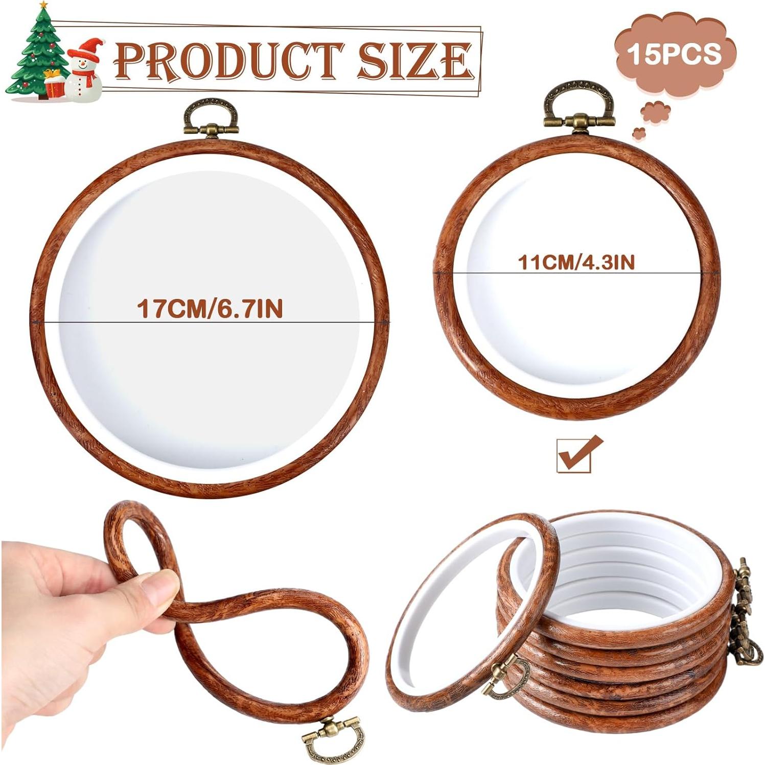 Burbell 15 Aros de Bordado Redondos 10.16 cm para Manualidades