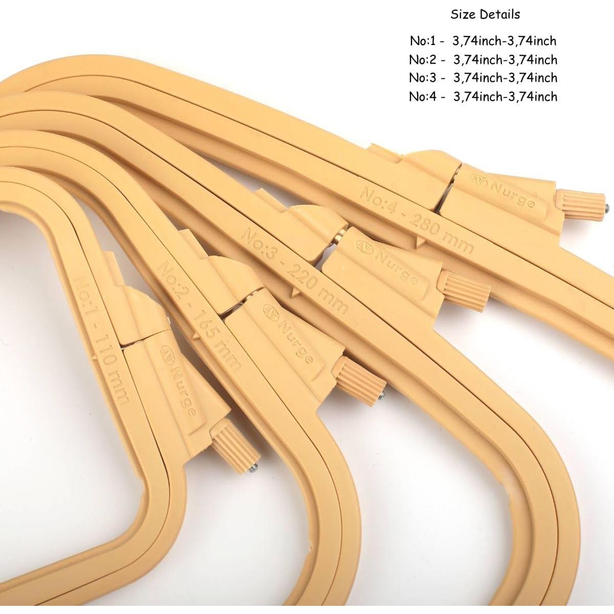 Aros de Bordado Rectangulares Beige Nurge - Juego de 4 Piezas