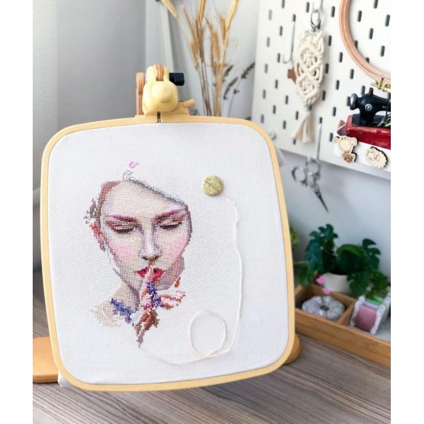 Aros de Bordado Rectangulares Beige Nurge - Juego de 4 Piezas