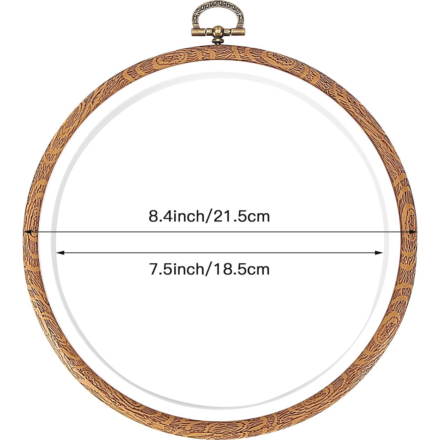 Aros de Bordado Pllieay 8.4" Imitación Madera - 3 Piezas
