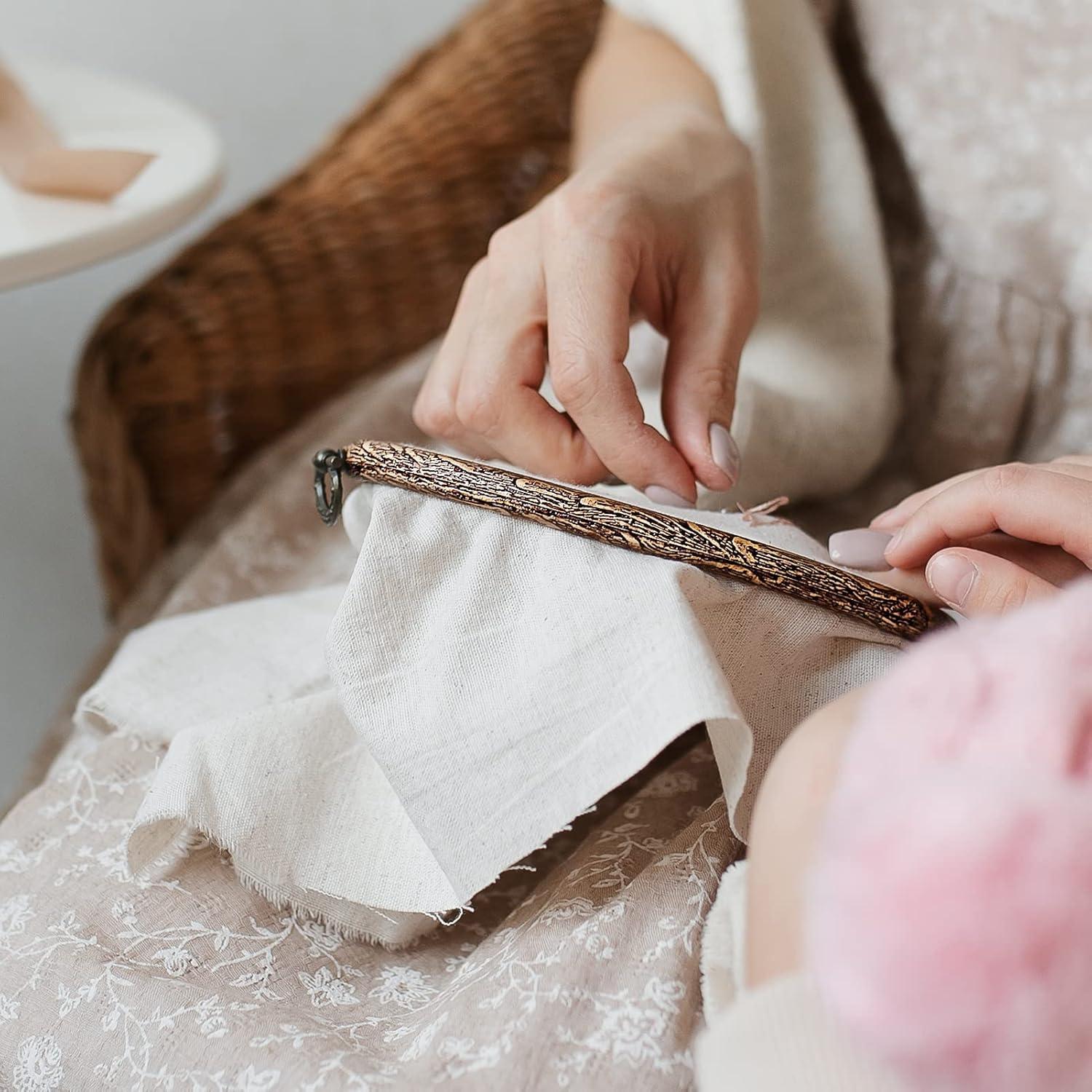 Aros de Bordado Pllieay 8.4" Imitación Madera - 3 Piezas