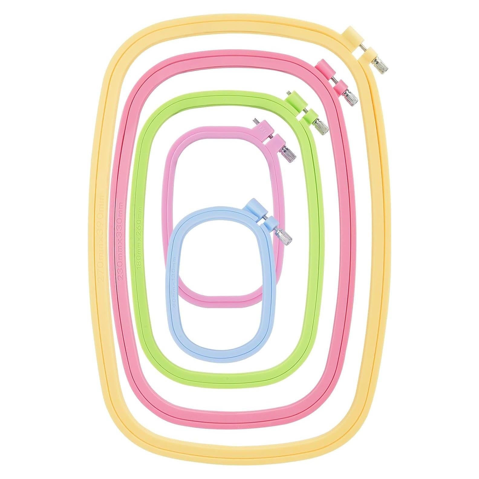 Juego de Aros de Bordado Rectangulares QLOUNI 5 Piezas 12.7-38.1 cm