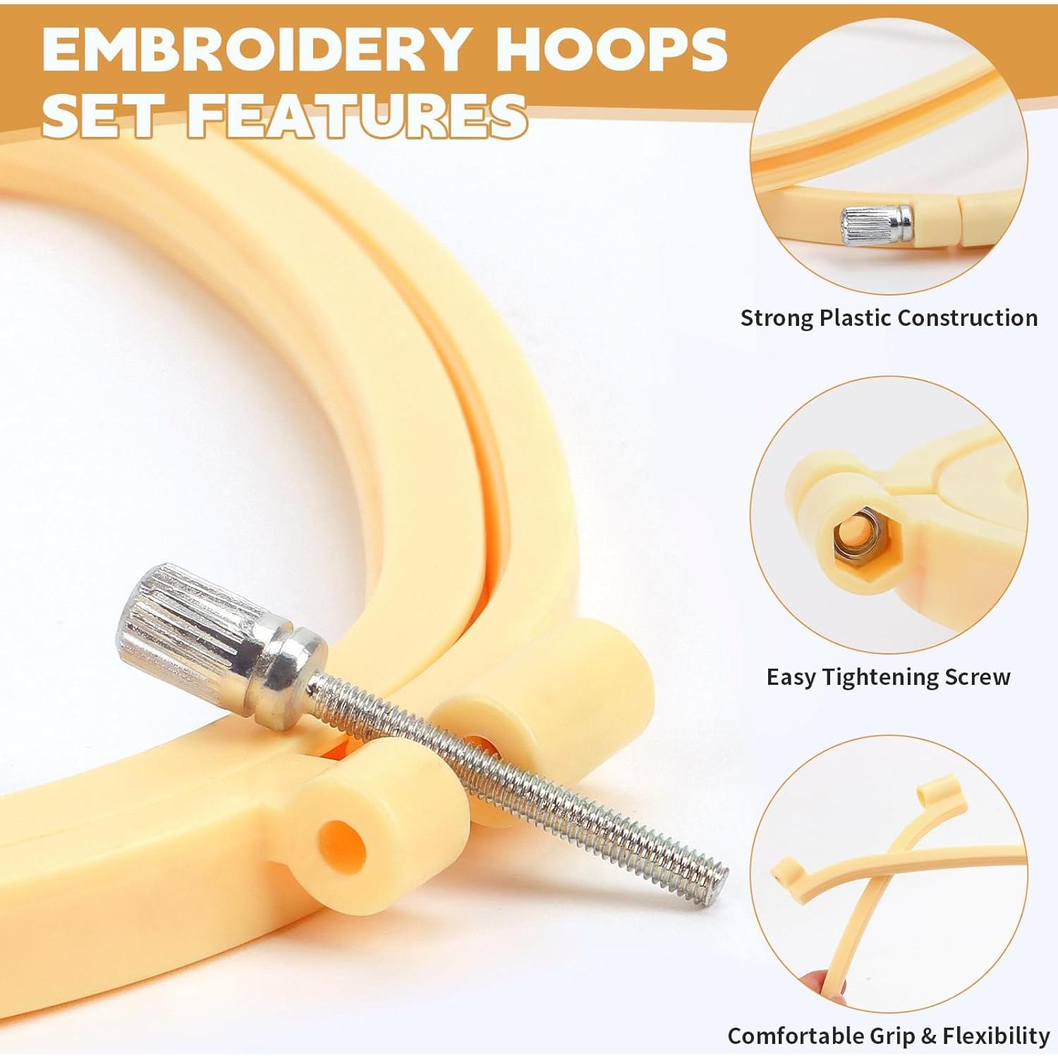 Juego de Aros de Bordado Rectangulares QLOUNI 5 Piezas 12.7-38.1 cm