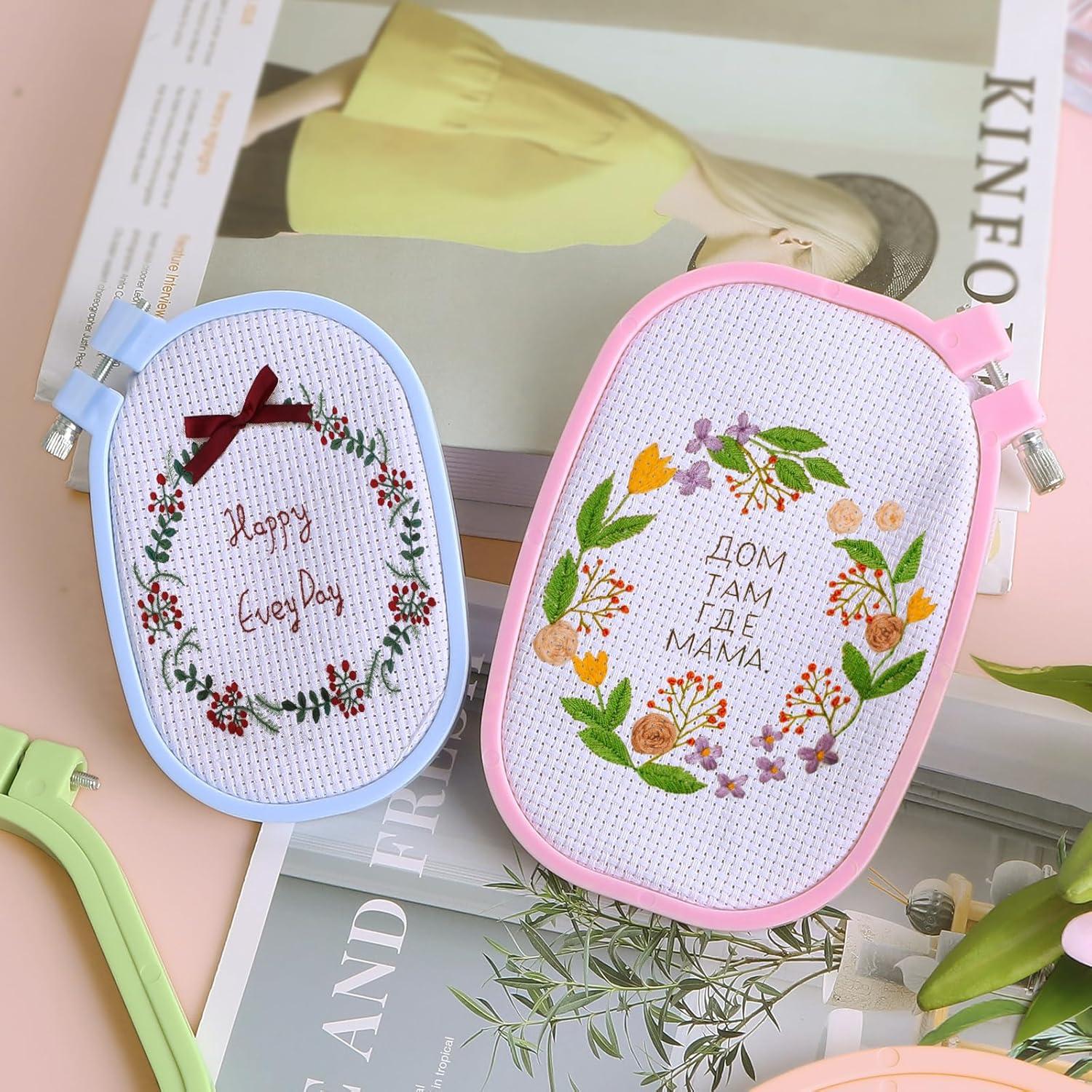 Juego de Aros de Bordado Rectangulares QLOUNI 5 Piezas 12.7-38.1 cm