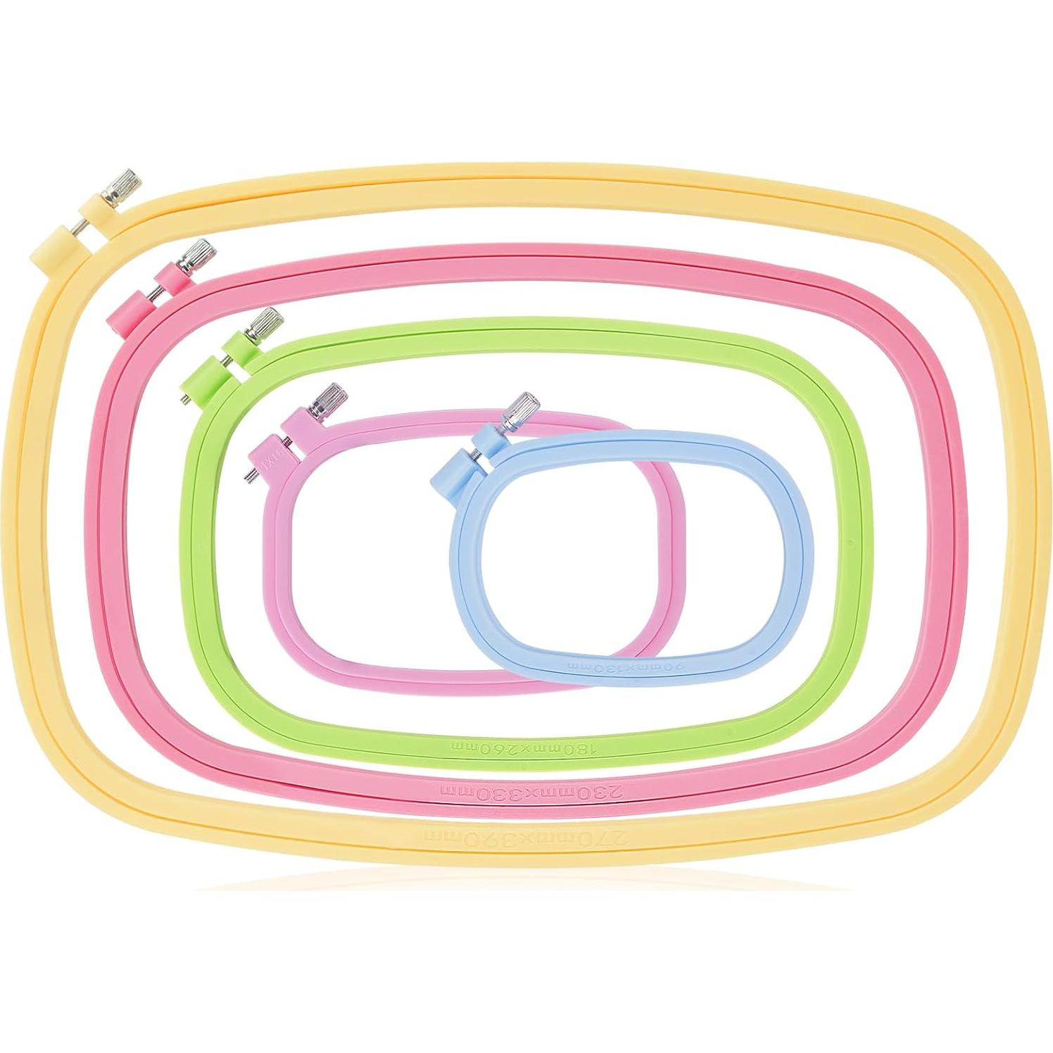 Juego de Aros de Bordado Rectangulares QLOUNI 5 Piezas 12.7-38.1 cm