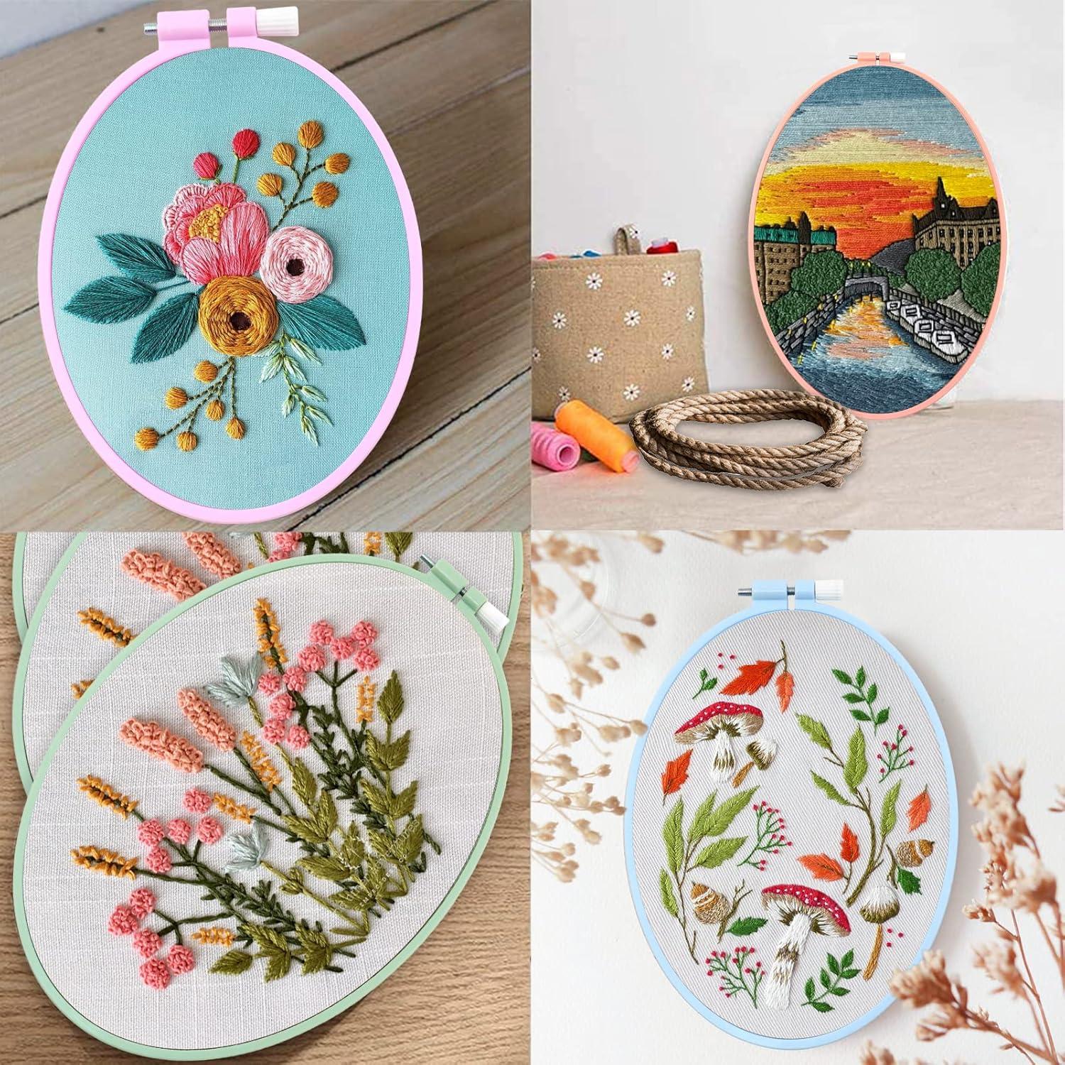 Juego de Aros de Bordado ZOCONE 5 Pcs Ovalados 8-29 cm