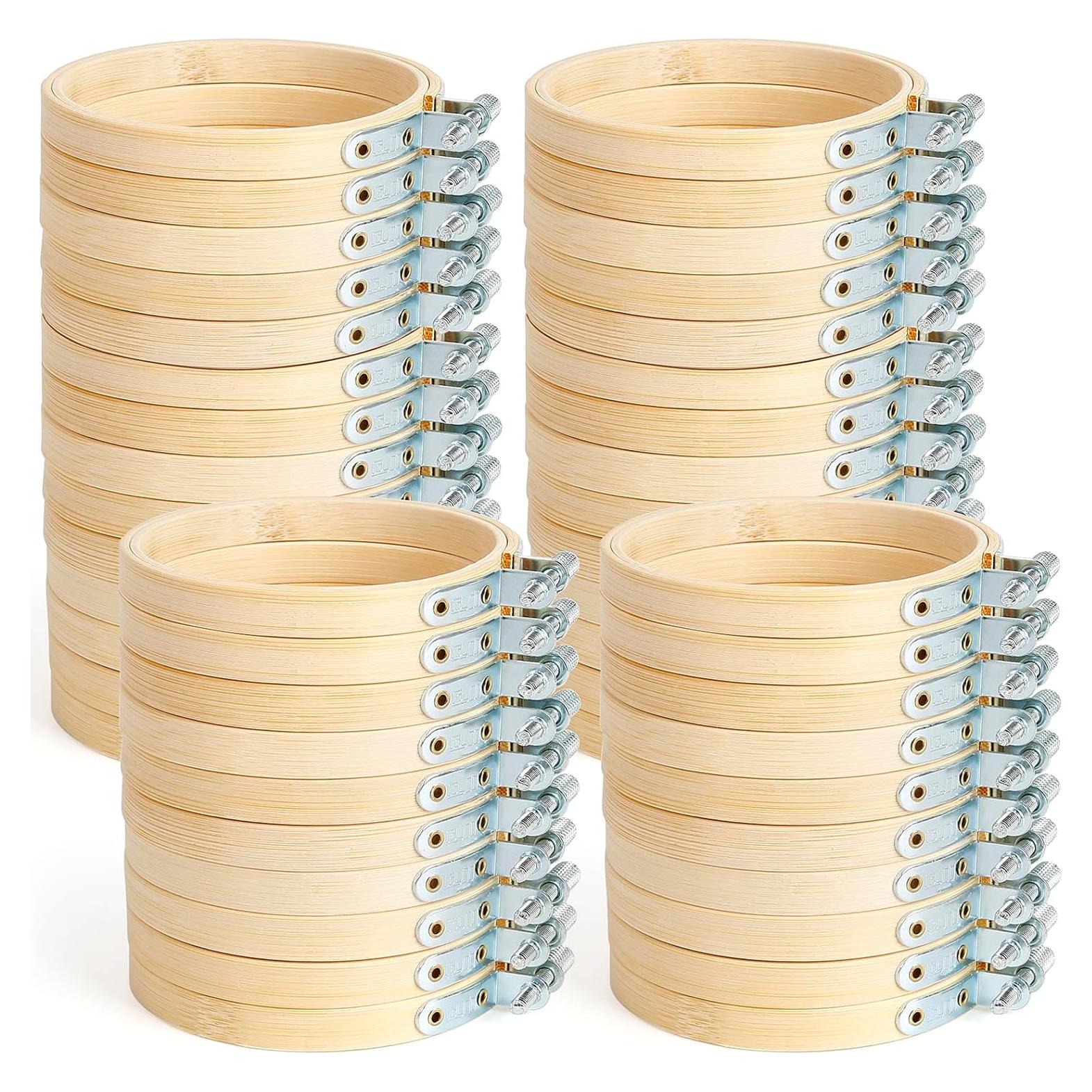 Caydo 48 Aros de Bordado Redondos 8 cm para Manualidades