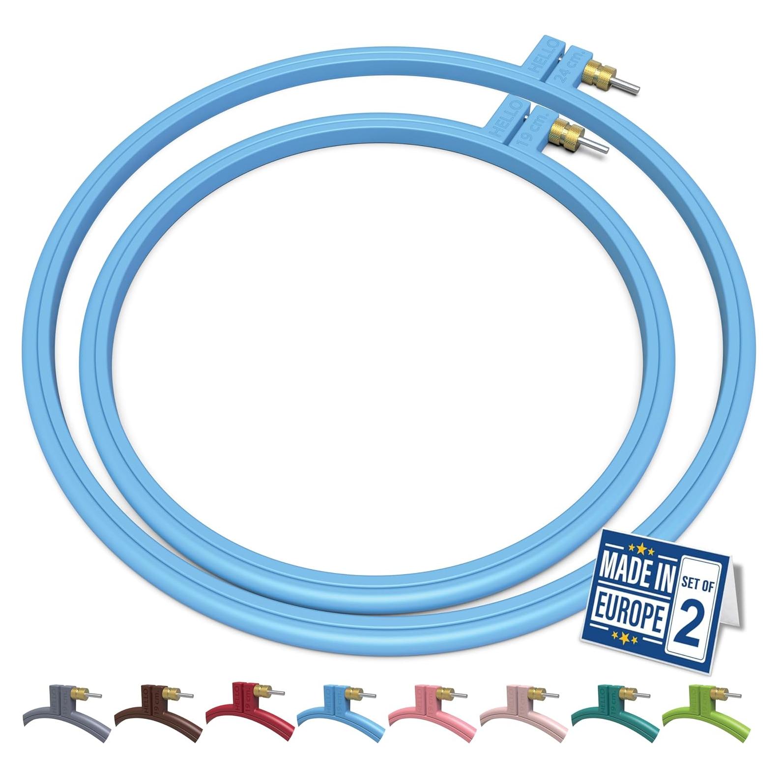 Aros de Bordado de Plástico Maker Susan, 2 Pcs Set Azul