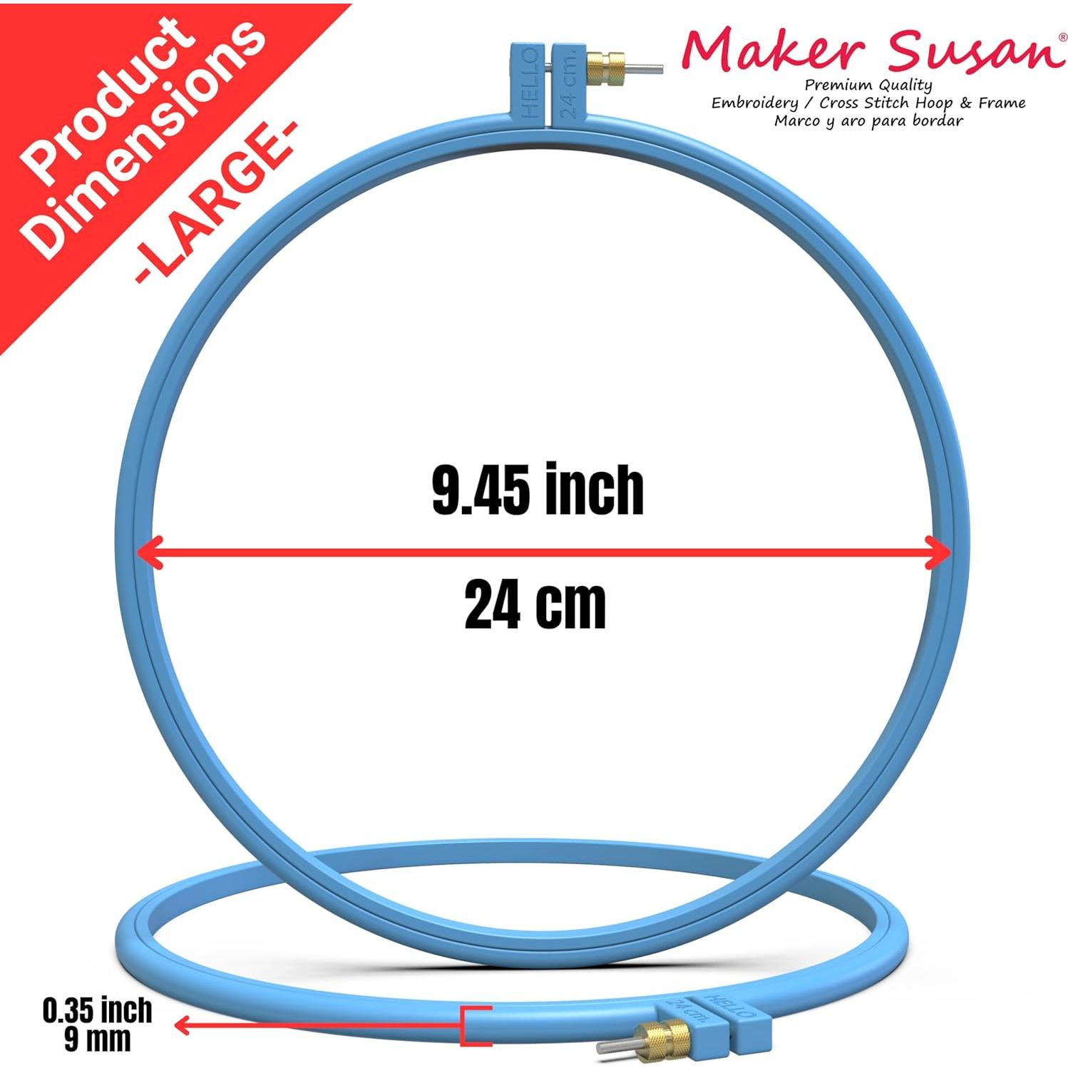 Aros de Bordado de Plástico Maker Susan, 2 Pcs Set Azul