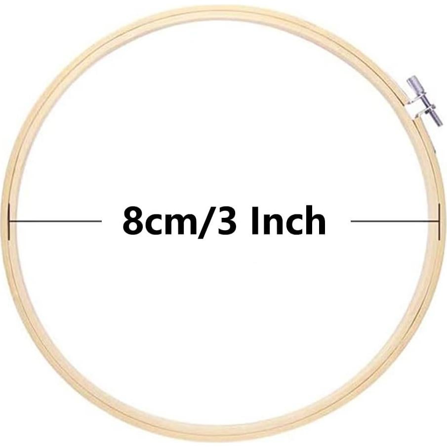 Juego de 12 Aros de Bordado Cldamecy 8 cm de Bambú